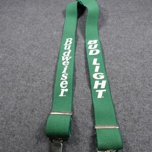 Vintage Budweiser Bud Light Suspenders Green St Patricks Day Beer Promo Y-Back